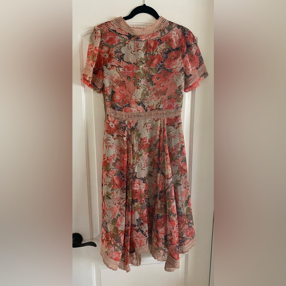 NWT -Anthropologie Ranna Gill Rose Bouquet Dress - size 2 - Picture 9 of 11